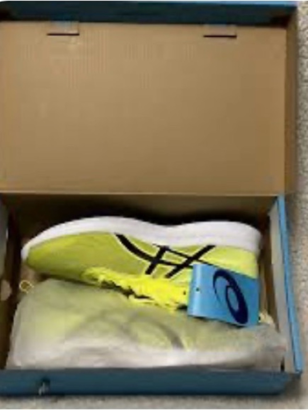 Asics Youth Neon Yellow and Black Running Shoes size 6 boys